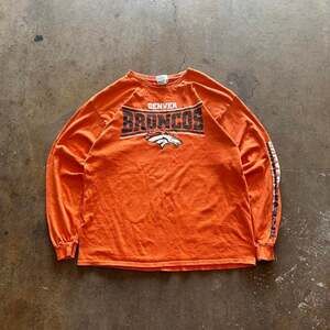 Vintage 90s Denver Broncos Majestic Long Sleeve Shirt, Orange - Size XL